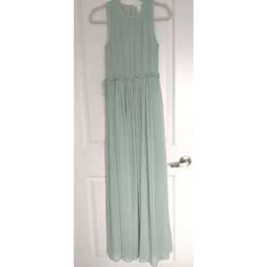 H&M pleated long dress - size 6, light mint green